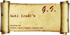 Guti Izsák névjegykártya